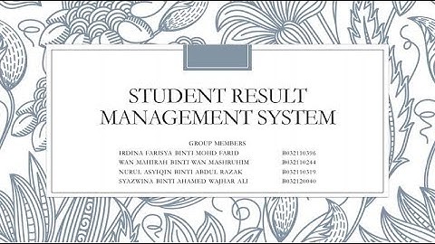 Student Result Management System Presentation [Database Presentation]