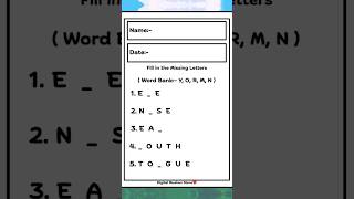 FREE Printable Body Parts Fill in the Blanks Worksheet for Kids | LKG, UKG & Grade 1
