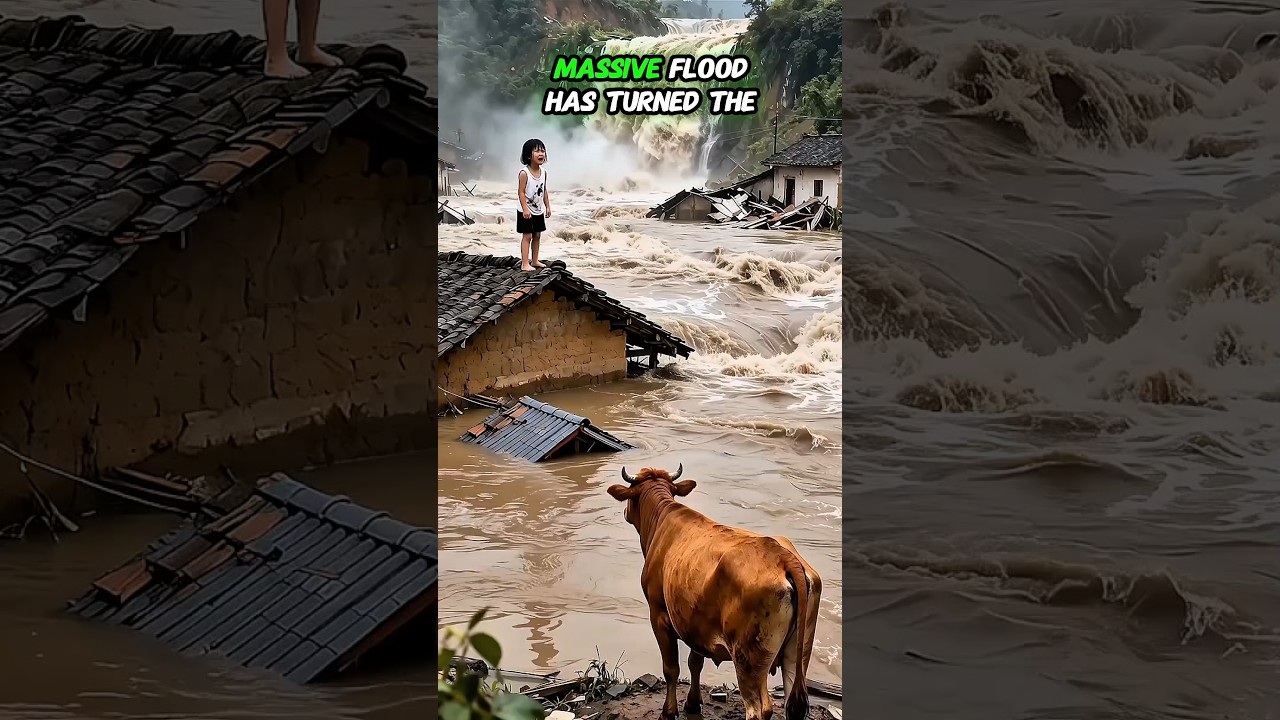 Cow saves a girl. 