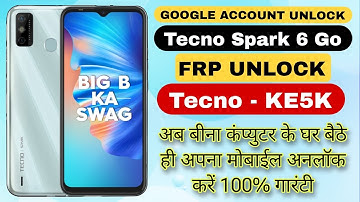 Tecno spark 6 go frp bypass ‼️ Tecno spark 6 go ke5k frp bypass
