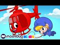 Morphle Helicopter Rescue! Vehicle videos for Kids | My Magic Pet Morphle | Moonbug Kids
