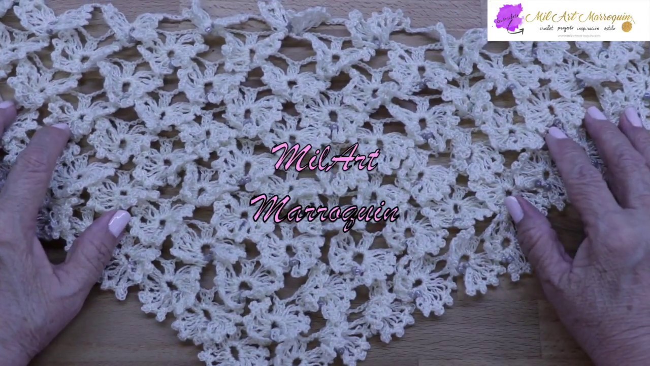 Chal Mariposas Crochet en Triángulo (cc)