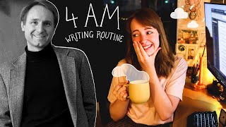 I tried Dan Brown's 4AM writing (& pushup??) routine ☁️🖋️