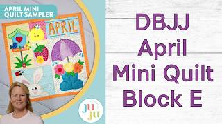 #DBJJ April Mini Quilt, Block E, Umbrella & Boots, the Stitchuation Room, 17 Mar 26