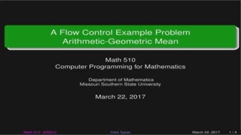 A While Loop Example using Convergence of Sequences