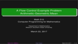 A While Loop Example using Convergence of Sequences