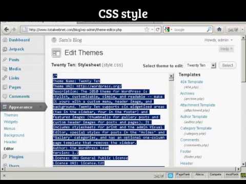 Use CSS style to edit wordpress themes