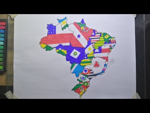 Drawing Brazil states flag map | mapa de bandeiras dos estados do Brasil