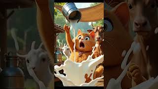 Smart Cat's Milk Plan Fail 😱 | Funny Orange Cat Story 😂 #animated #funny #fatorangecat