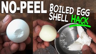 NO PEELING EGG SHELL HACK!  How to Remove Boiled Egg Shell WITHOUT Any Peeling! (NoPeel Egg Trick)