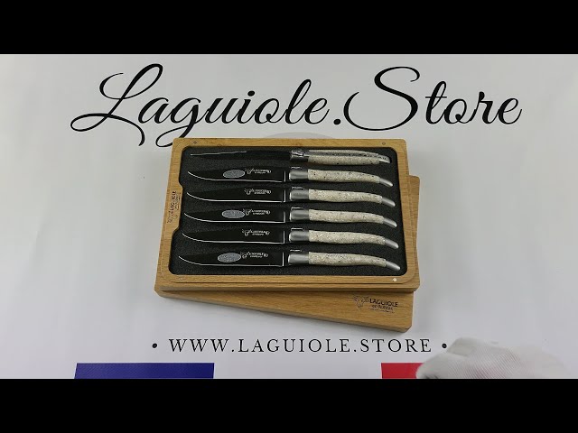6 Laguiole en Aubrac Steak Knives Recycled Oysters Shells