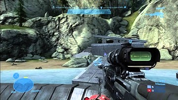 Halo Map Raters "Beachfront" Forge Map Gameplay (Raptors)