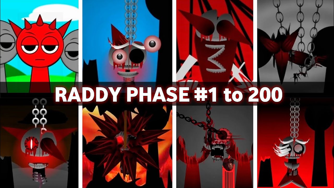 Sprunki Raddy Happy Incredibox - Sprunki phase 1 to 200 RADDY in ALL Different Mods - YouTube