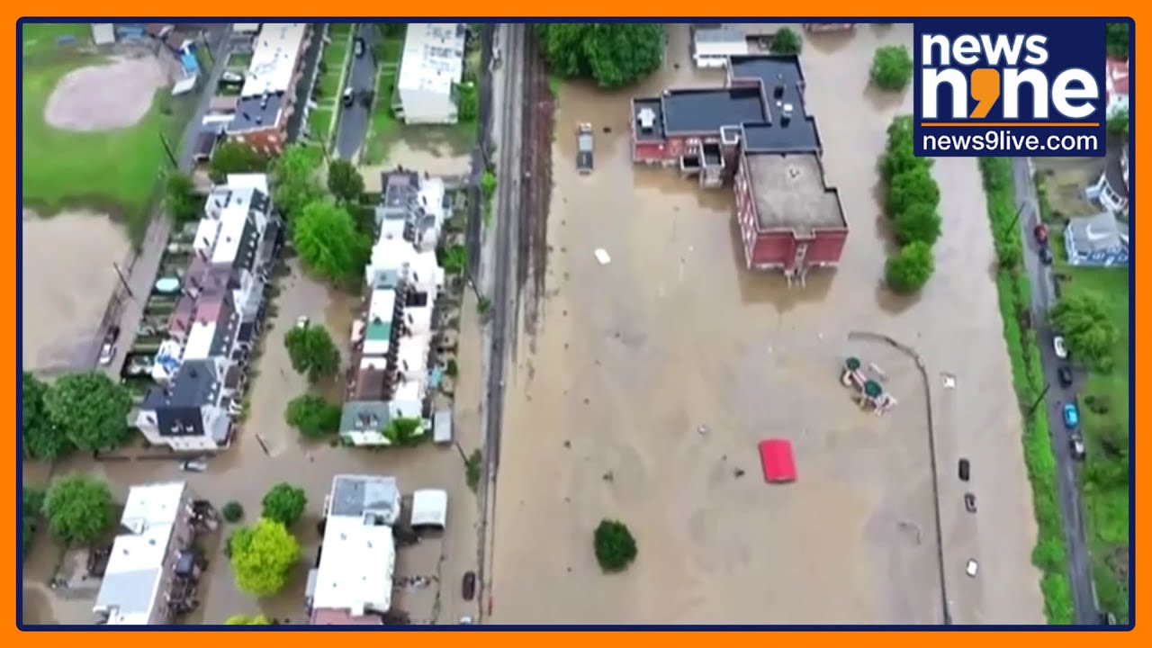 Drone Video Shows Widespread Flooding in Maryland, US | News9