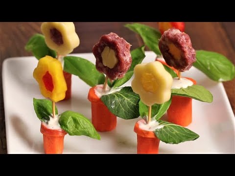 How to make mini-flower jars with vegetables