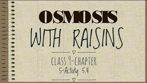 experiment with raisins by osmosis