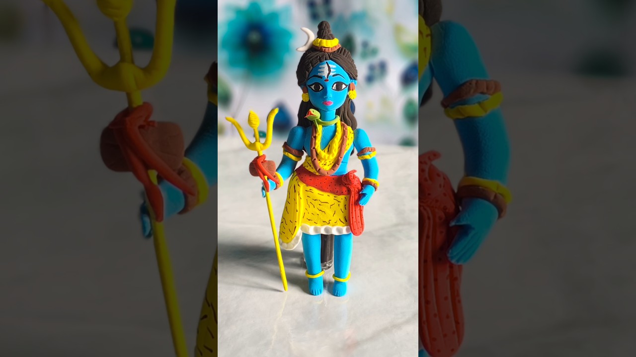 Handmade Lord Shiva Idol with Air Dry Clay | DIY Clay Art for Beginners 