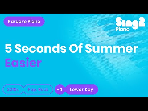 5 Seconds of Summer - Easier (Lower Key) Piano Karaoke