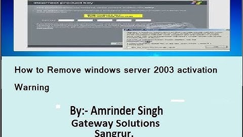 How to Disable activation Warning in Windows server 2003 | Gateway Solutions