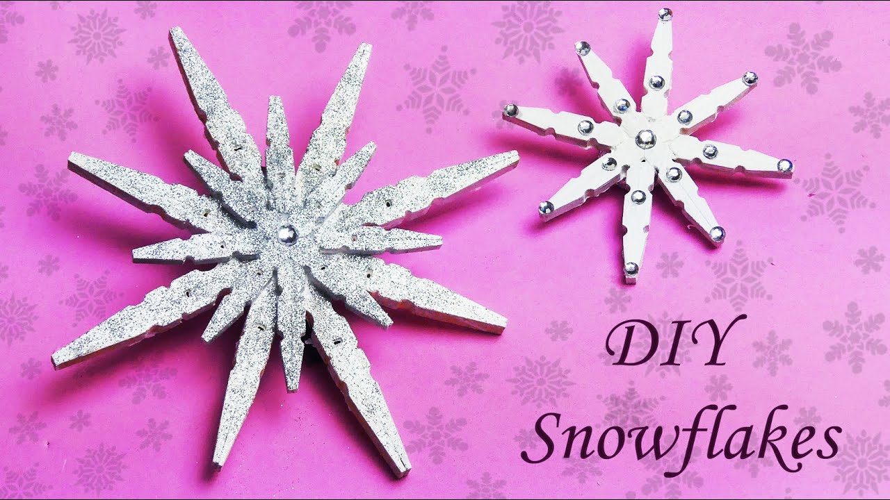 DIY SNOWFLAKE FROM CLOTHESPINS I CHRISTMAS DECOR DIY I WINTER ROOM ...