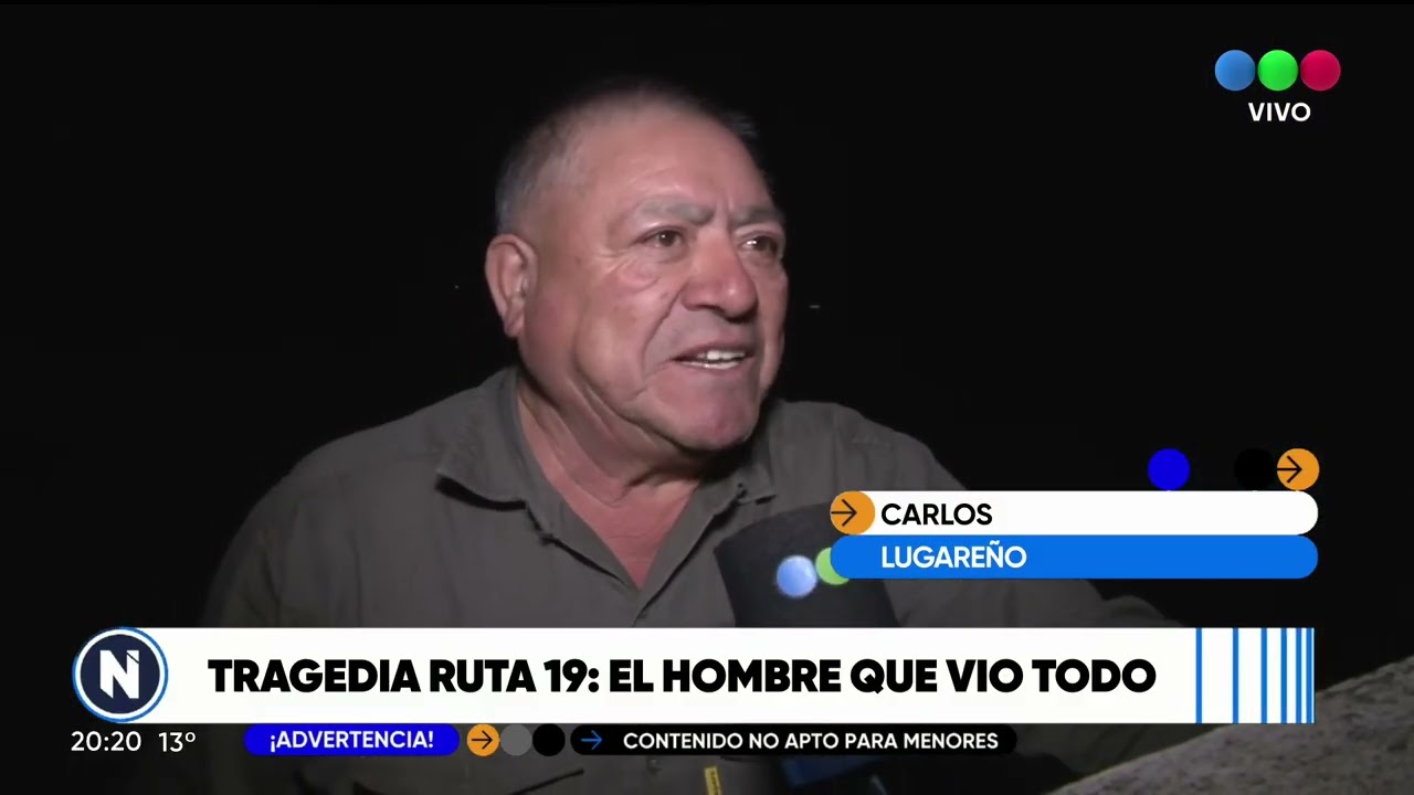 El hombre que vio todo del accidente en la ruta 19