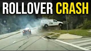 Stolen Van ROLLOVER CRASH & 110 MPH Pursuit With Stolen Police Guns