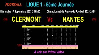 CLERMONT - NANTES : match de football de la 5ème journée de Ligue 1 - Saison 2023-2024 Resimi