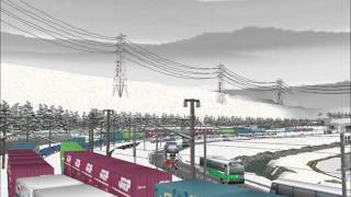 新VRM3★奥中山大カーブ区間20 冬景色 DF200重連コンテナ24編成