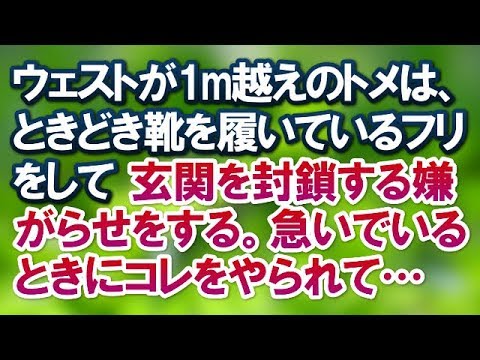 【スカッとする話】ウェストがメートル越えのトメは、ときどき靴を履いているフリをして玄関を封鎖する嫌がらせをする。急いでいるときにコレをやられて　　→結果ｗｗ【スカッと便り】