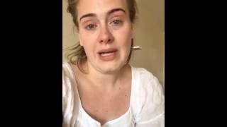 Makeup-Free Adele Posts An Emotional Apology Video To Fans After Canceling her concert