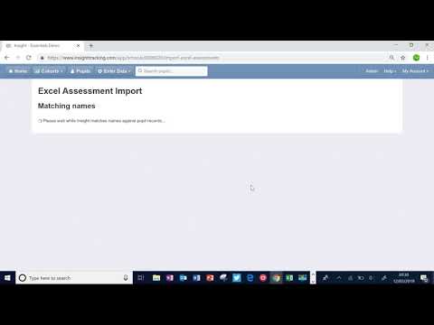 Uploading assessment data into Insight