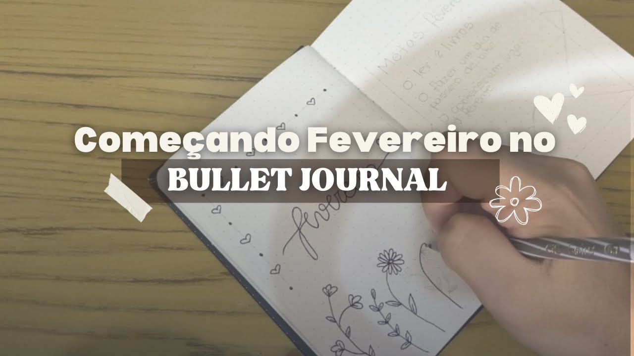 Fazendo a capa de Fevereiro do meu Bullet Journal 2026 