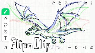 Flipaclip - Flying Dragon Animation drawing Practice