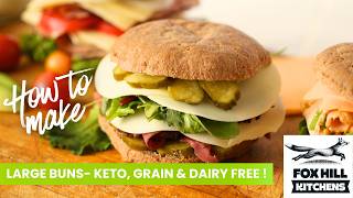 Low-Carb Burger Buns (Gluten-Free, Grain-Free, Dairy-Free) High Protein Low Carb Burger Buns Gluten Free Dairy Free 2 Fillings