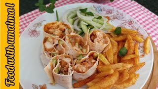 MINI TORTILLA WRAP BITES with a spicy chicken filling || Chicken Wrap || Quick And Easy Recipe