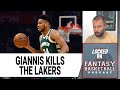 Giannis Antetokounmpo Kills The Los Angeles Lakers | NBA Fantasy Basketball Game Recaps | Tuesday