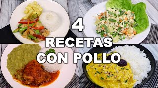 4 RECETAS CON POLLO PARA EL ALMUERZO DE LA SEMANA | Fáciles de Hacer | Sabroso