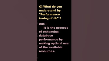 #shorts What do you understand by Performance tuning of Database? | Interview Question | learnomate