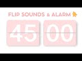 45 Minute Countdown Aesthetic Flip Clock Timer Pink White Alarm Flip Sounds 