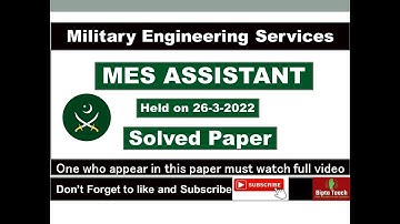 MES Solved Paper| Held on 26-3-2022| Today MES Paper | MES Assistant