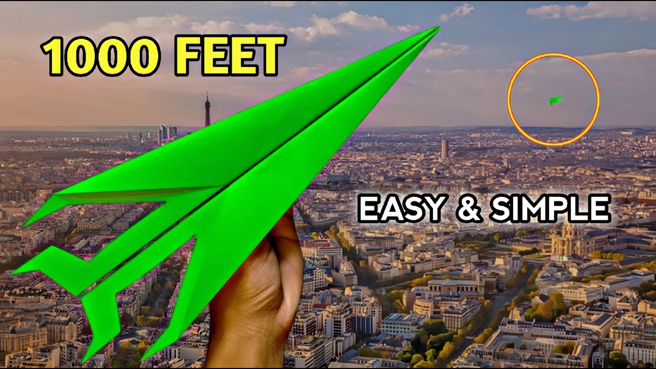 How to make a Paper Airplane that flies far 1000 Feet - Tutorial paper ...