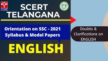 SCERT | Orientation on SSC  ENGLISH Syllabus, Model Papers & Plan of action  2020 -21  | 09.03.2021