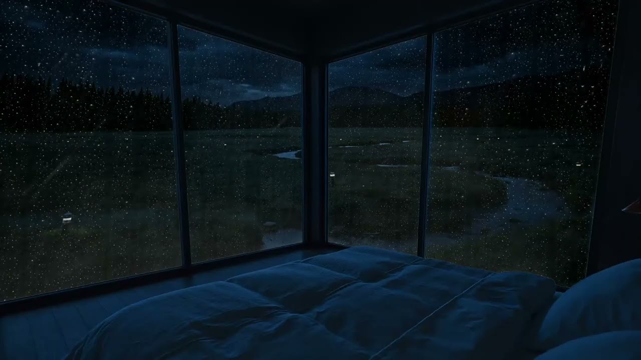 ASMR Rain Sounds at Night from Bedroom Window 🌧️  Deep Sleep & Relaxation