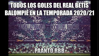 Todos los Goles del Real Betis Balompié en la Temporada 2020/21