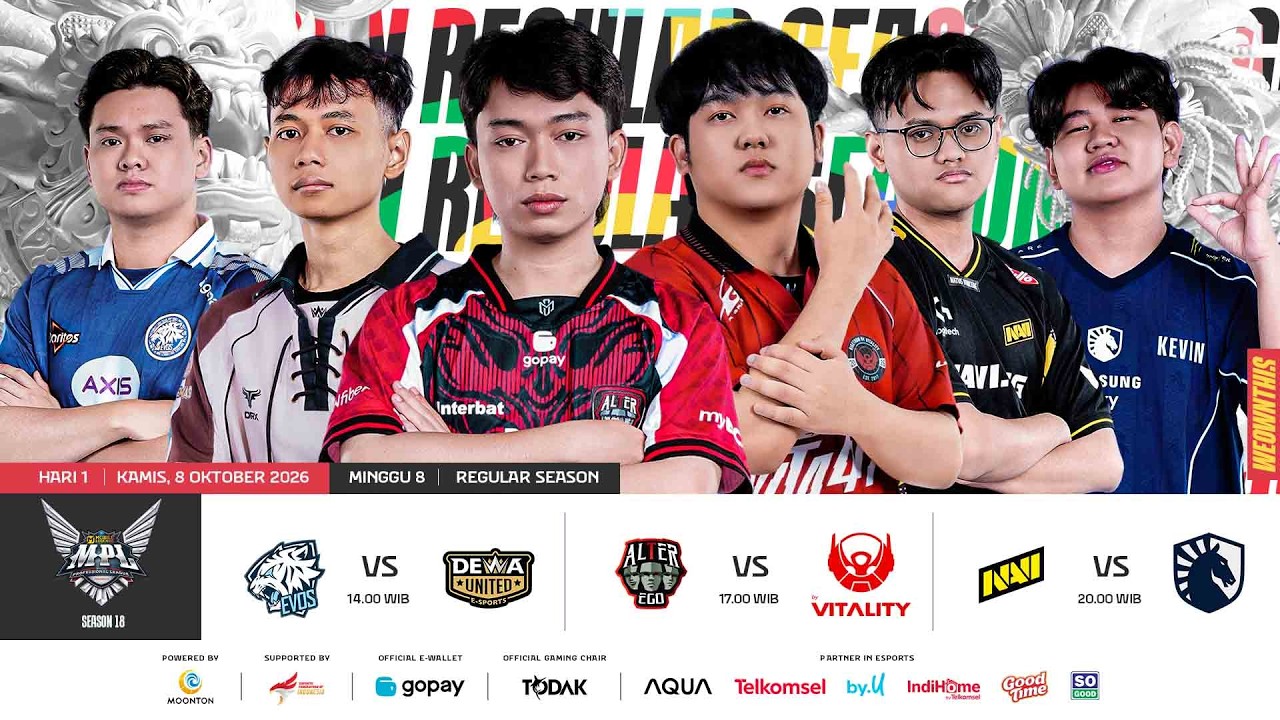 🔴 LIVE | MPL ID S18 | Minggu 8 Hari 1 | Bahasa Indonesia