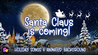Christmas Ambience: Cartoon Live Wallpaper For Kids | Winter Town | Santa In A Reindeer Sleigh screenshot 3