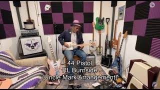 44 Pistol RL Burnside Heavy Blues Jam 3 String Cigar Box Guitar Vox Mini Go 10 with Footswitch