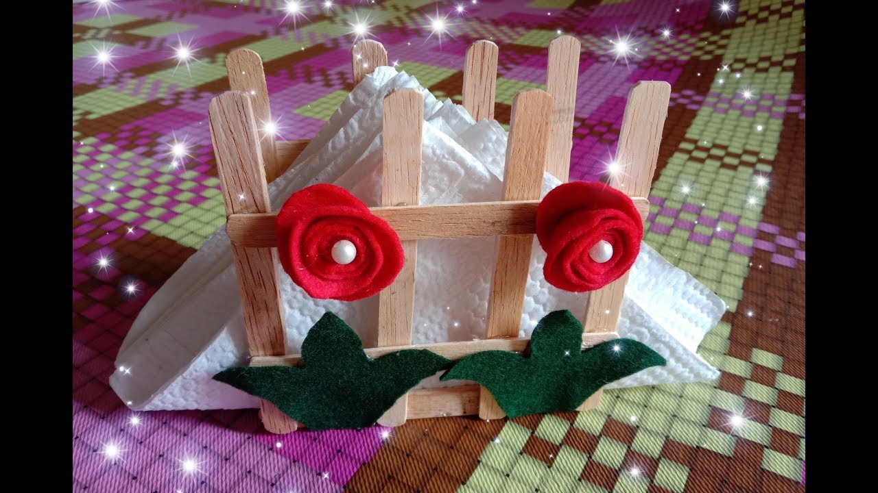 How to make cara membuat tempat tisu dari stik es krim