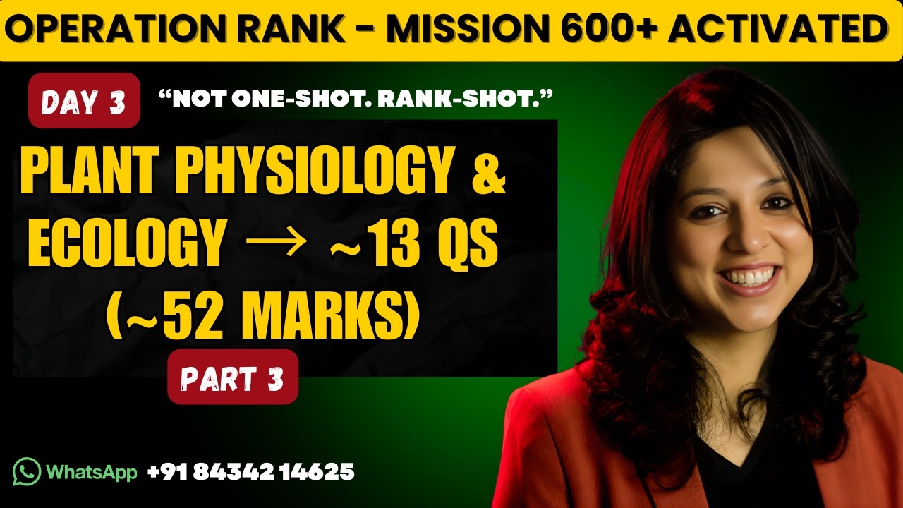 Operation Rank 2026: Plant Growth and Development | NCERT | NEET 2026 NTA  #neet2026