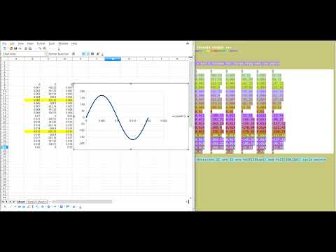 R math generated sinusoid using sin function in excel